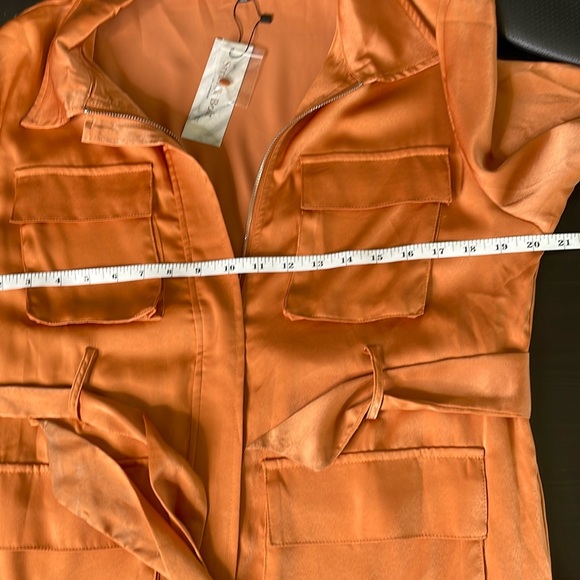 Strut & Bolt The Risky Business Dress Satin Polyester Copper Size Large NWT - Picture 17 of 17